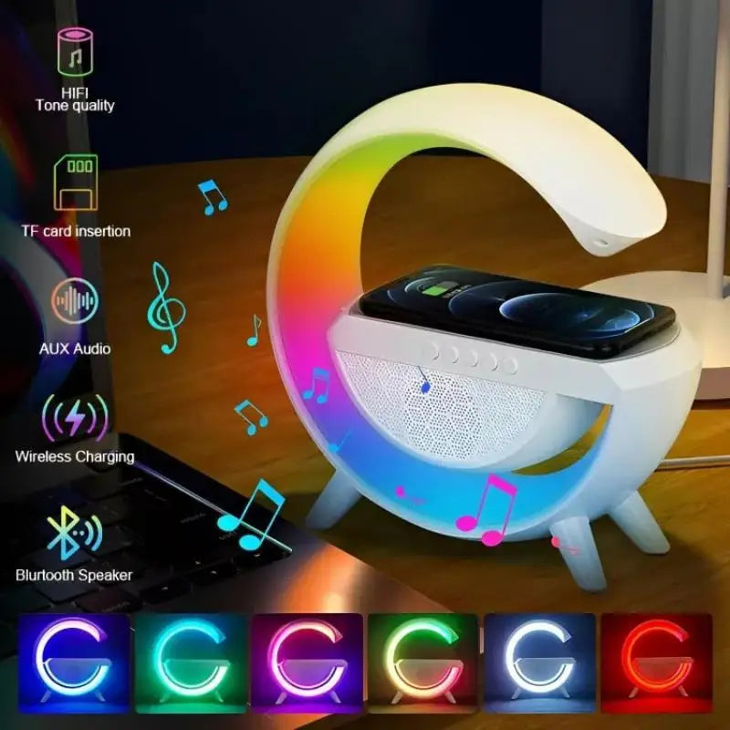 Caixa de som G-Speaker Carregador sem fio Bluetooth LED Atmosfera